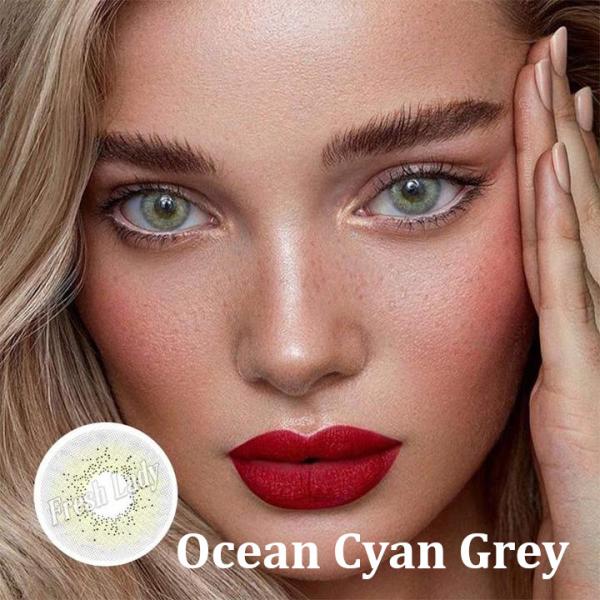 Ocean Cyan Grey - Φακοί επαφής με χρώμα και βαθμούς μυωπίας